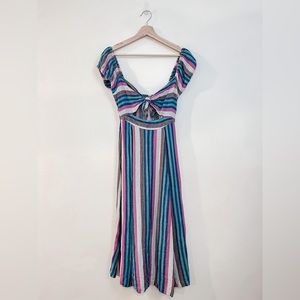 free people front tie sundress | size: xs (fits xs-s)